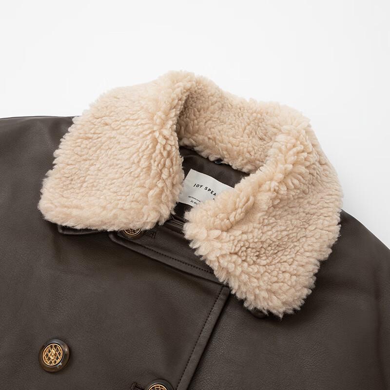 JOY SPEAKER Women's High-Neck Faux PU Thick Padded Jacket