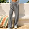 Women's Casual Cross Waist Wide Leg Sweatpants with Pockets