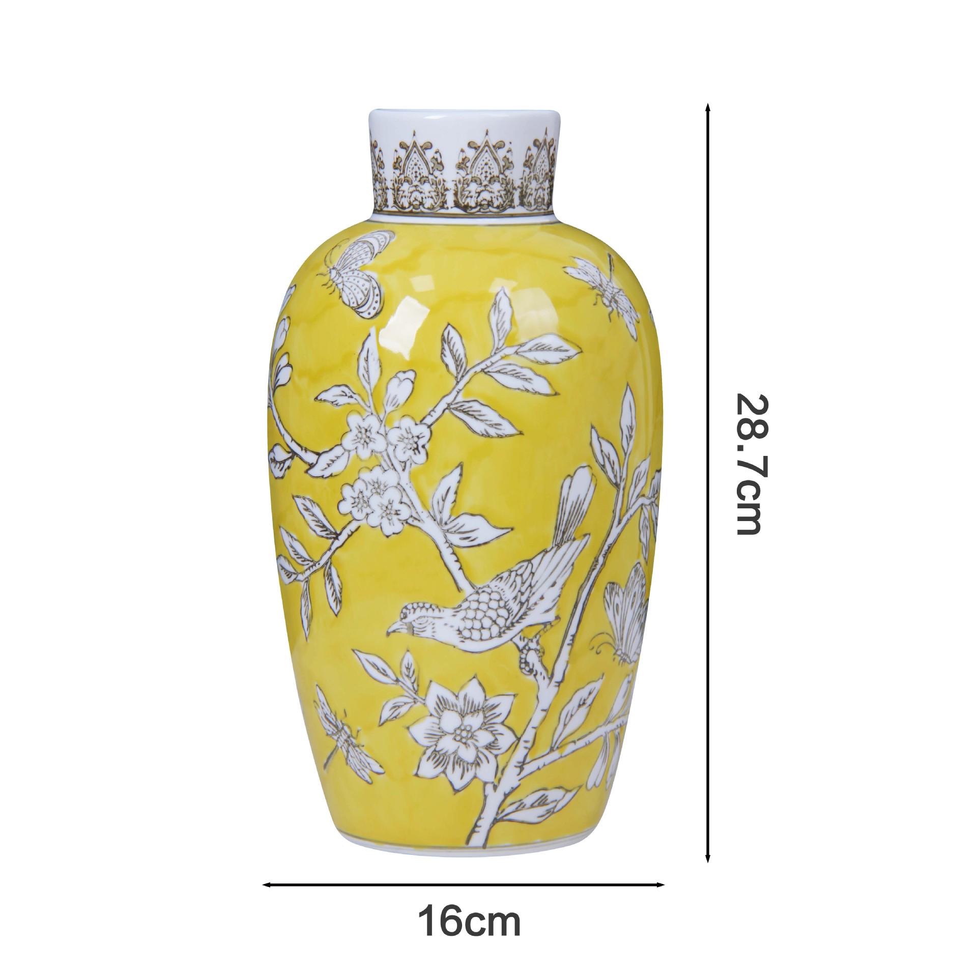 Elegant Hand-Painted Blue and White Ceramic Vase for Home Decor Large 18*18*33.5 CM
