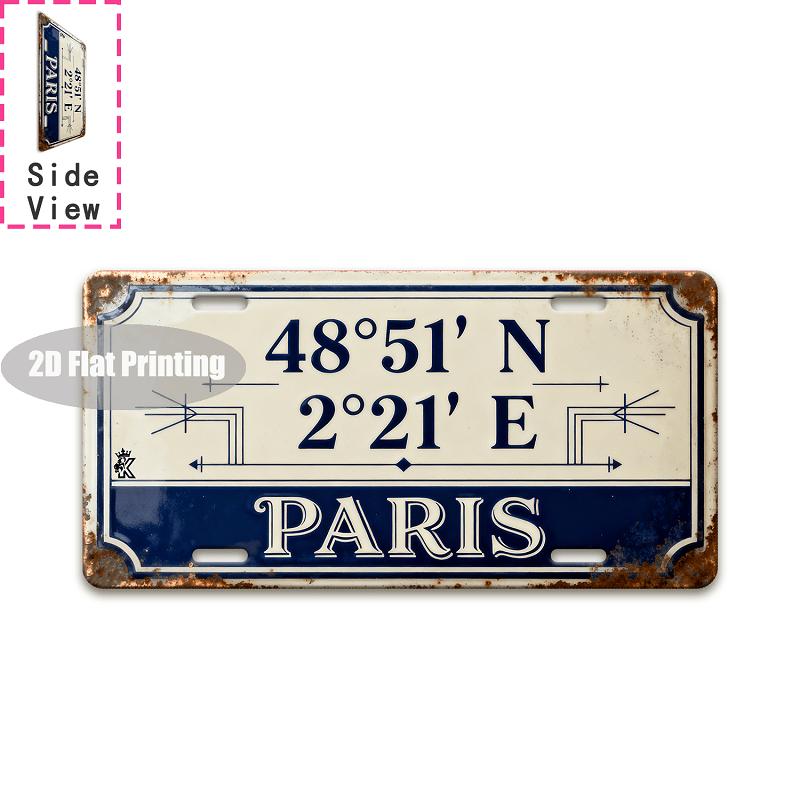 Tin Sign Vintage Durable Metal Plaque Wall Decor Home Office Bar Man Cave European American City Coordinate Birth Year Lice