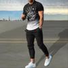 Summer Men's Sportswear Set Short Sleeved T-shirt Long Pants Two-piece Set Men's Sportswear 3D Printed Casual Trend Oversized