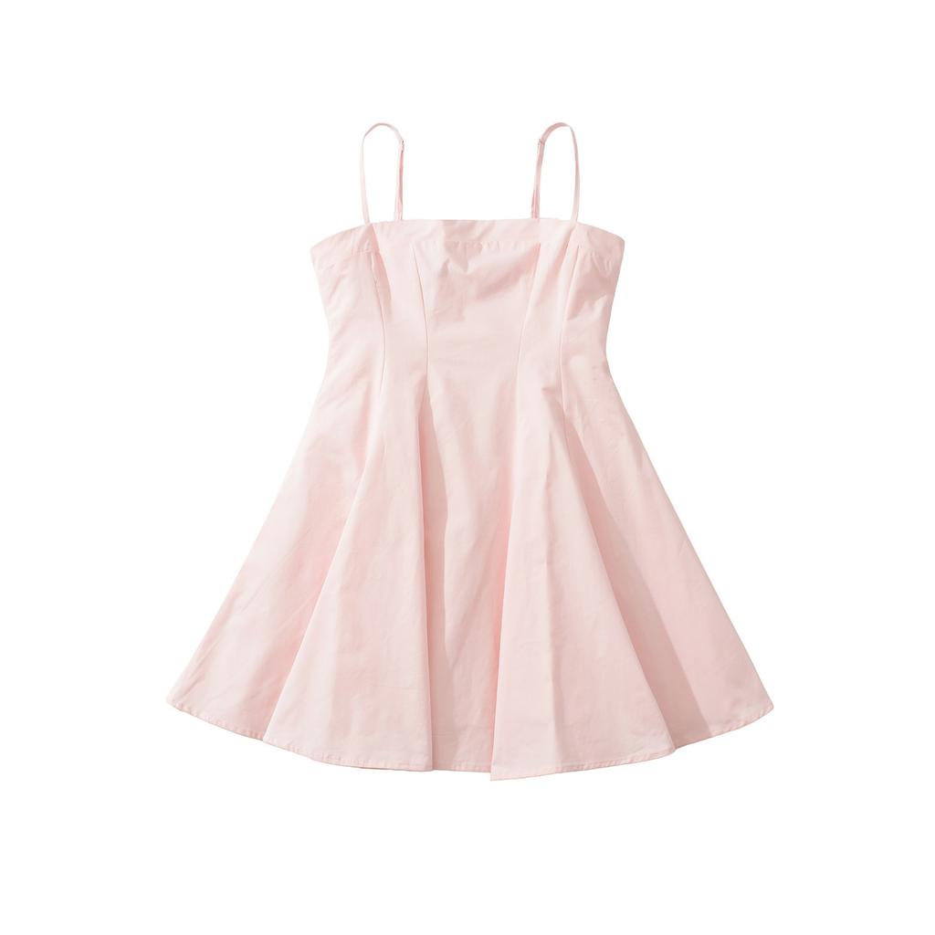 French romantic style fresh and sweet waist thin simple suspender dress summer skirt