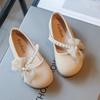 Girls' Leather Shoes Spring and Autumn Children's Soft-soled White Shoes Foreign Style Doudou Single Shoes Little Girl Pearl Female Treasure Prin