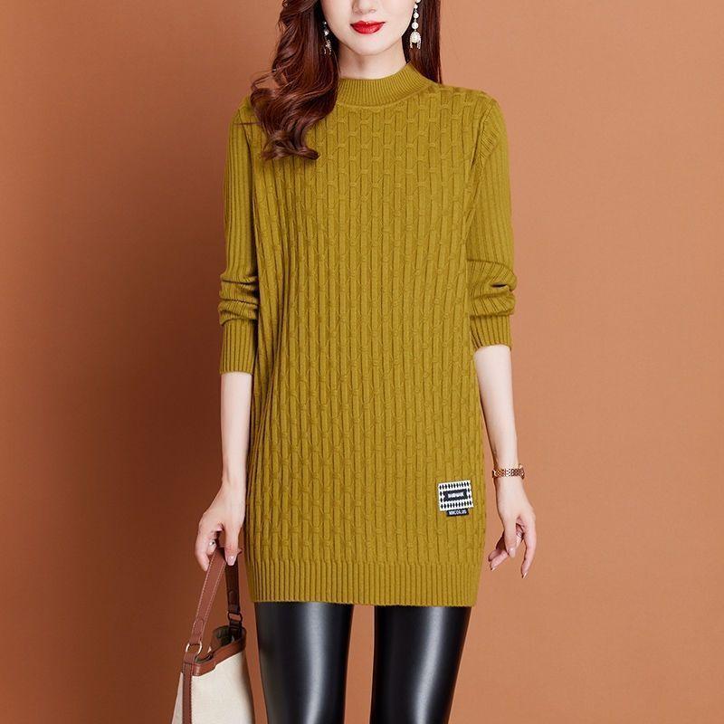 Svetr střední délky Dámský Nový Podzim Zima Svetr Velké Velikosti Oblečení pro Matku Volné Stylové Spodní Tričko