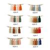 Macaron Wood Bead Tassel Wall Hanging Decor 37x14cm Colorful Yarn Home Ornament Style E