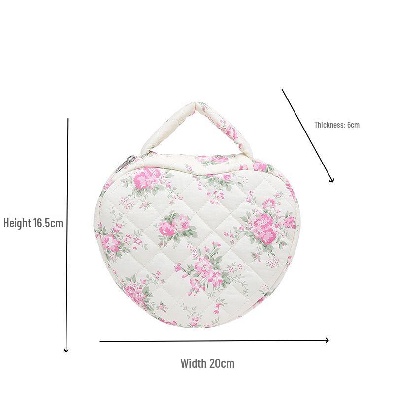 Floral Print Portable Makeup Bag with Large Capacity