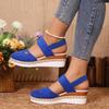 Fashion Women Closed Toe Wedge Sandals Women Summer Buckle Strap Gladiator Shoes Woman Fashion Espadrilles Platform Sandalias Mujer