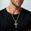 Ma Siwei's Zircon Cross Necklace with A High-end Feel for Women, A Simple and Luxurious Pendant Accessory for Men
