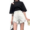 Pants Classic and Minimalist Fashion Versatile Broken Holes Thin Female High-waisted A Word Thin Loose Wide-legged Son Denim Shorts Individuality