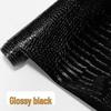 Crocodile Pattern Self-Adhesive Black Leather Sticker for Sofa Repair and Decoration