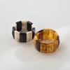Bracciale Patchwork in Resina Marmo Fatto a Mano Retrò: Elegante, di Alta Gamma, Elastico, Largo Polsino per Donne