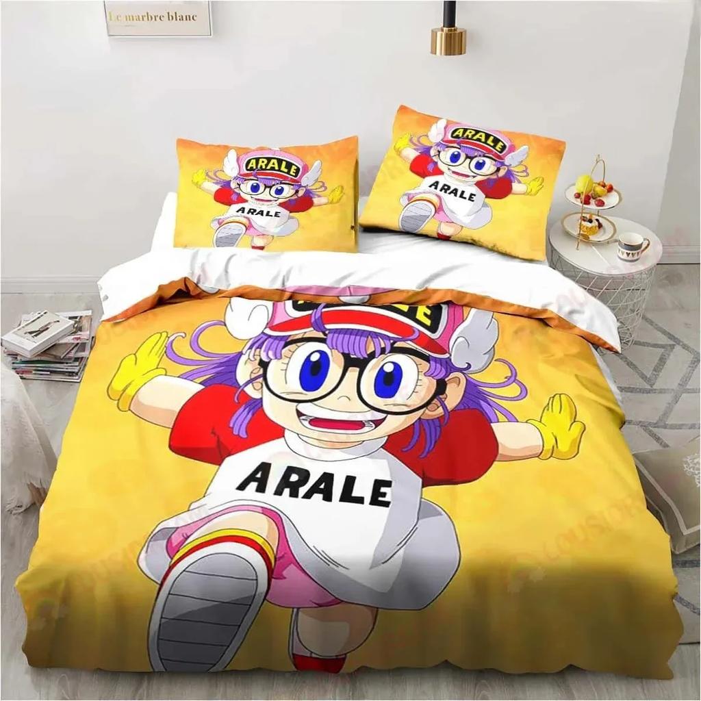 3D Carton DR S-Slump Arale Beding Set Shet King Twin Double Child Beding Set Mircofiber or Polyester Soft with Soft Fabric Duvet Cover Sets