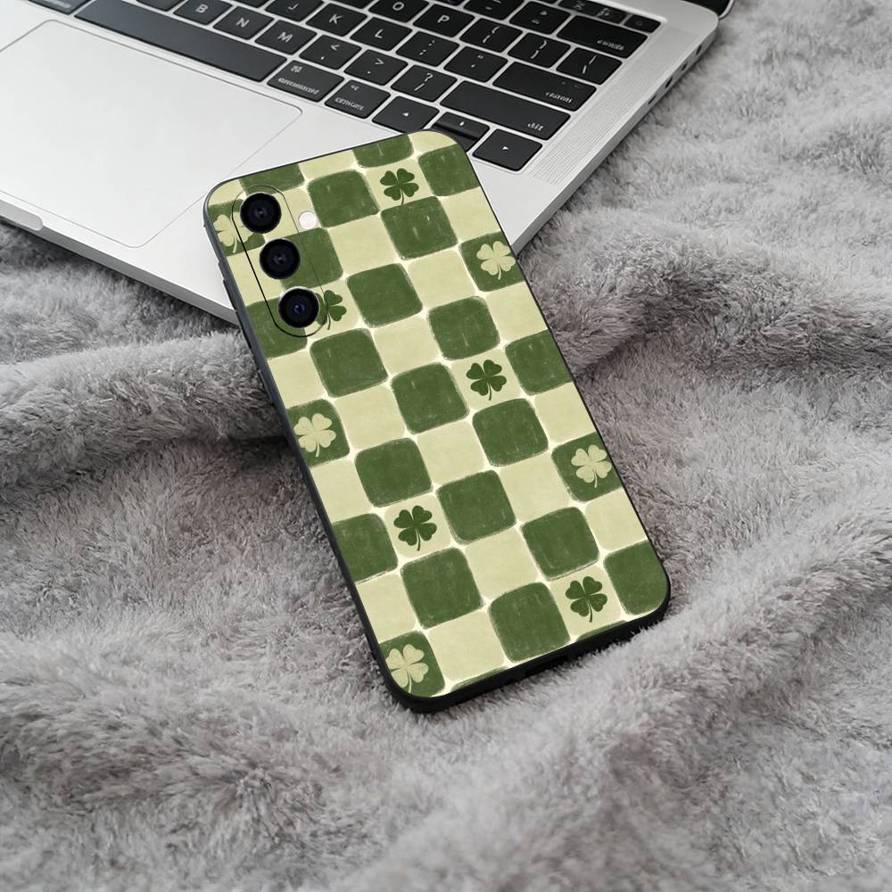 Fresh Checkerboard Soft Silicone phone Case for Samsung Galaxy A73/A71/A72/A70/A53/A52/A51 - Black