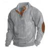 Men's Pullover for Autumn and Winter, Suede Lapel Striped Sweatshirt, Casual Striped Knitted Shirt for Young People