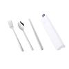 304 Stainless Steel Spoon Fork Chopsticks Cutlery Set Portable Dinnerware Kit Lunch Tableware with Box Travel Kitchen Accessories