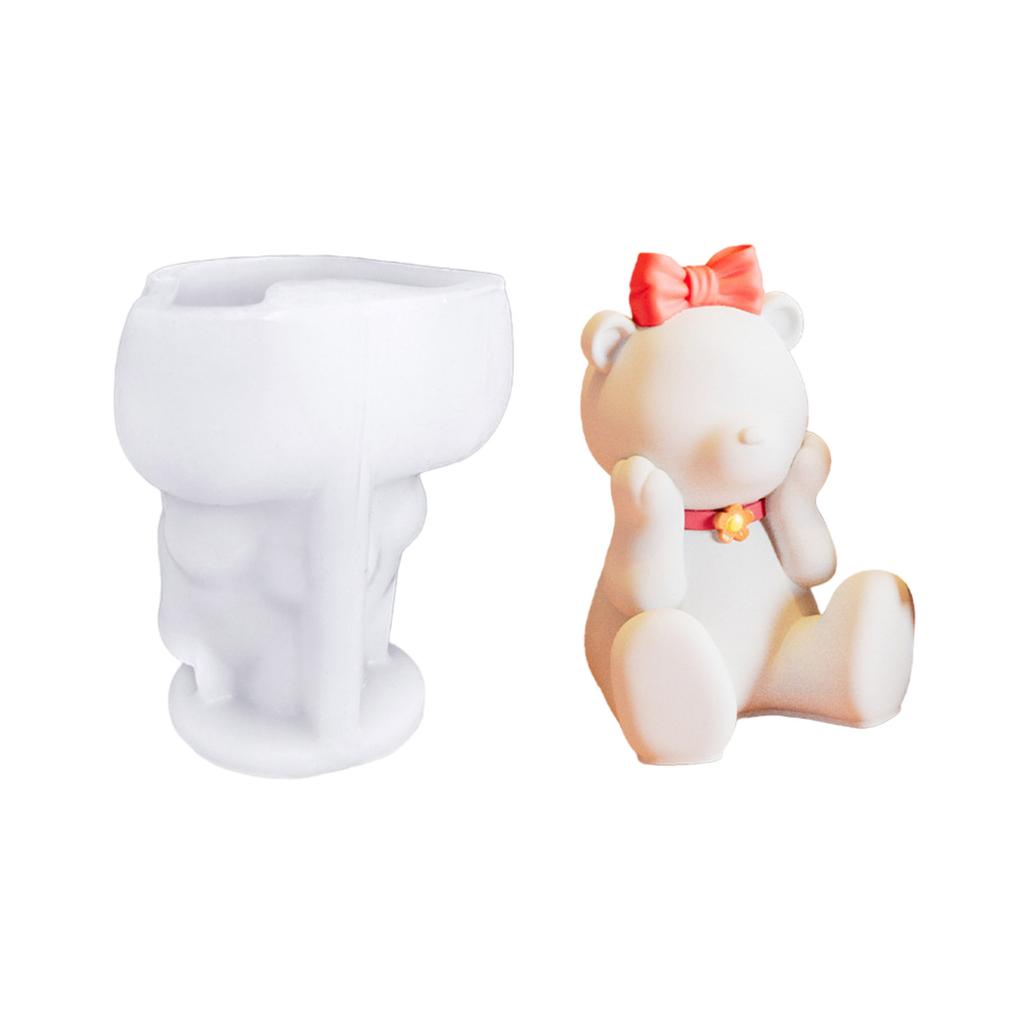 Fashionable 3D Bear Shape Designs Flexible Silicone Mold Portable Accessory for Crafting Resin and Plaster Ornaments
