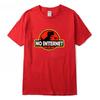 Hoge Kwaliteit Katoenmix Heren Grappige Dinosaurus Print T-shirt Losse Ronde Hals Heren T-shirt Korte Mouw T-shirt Tops