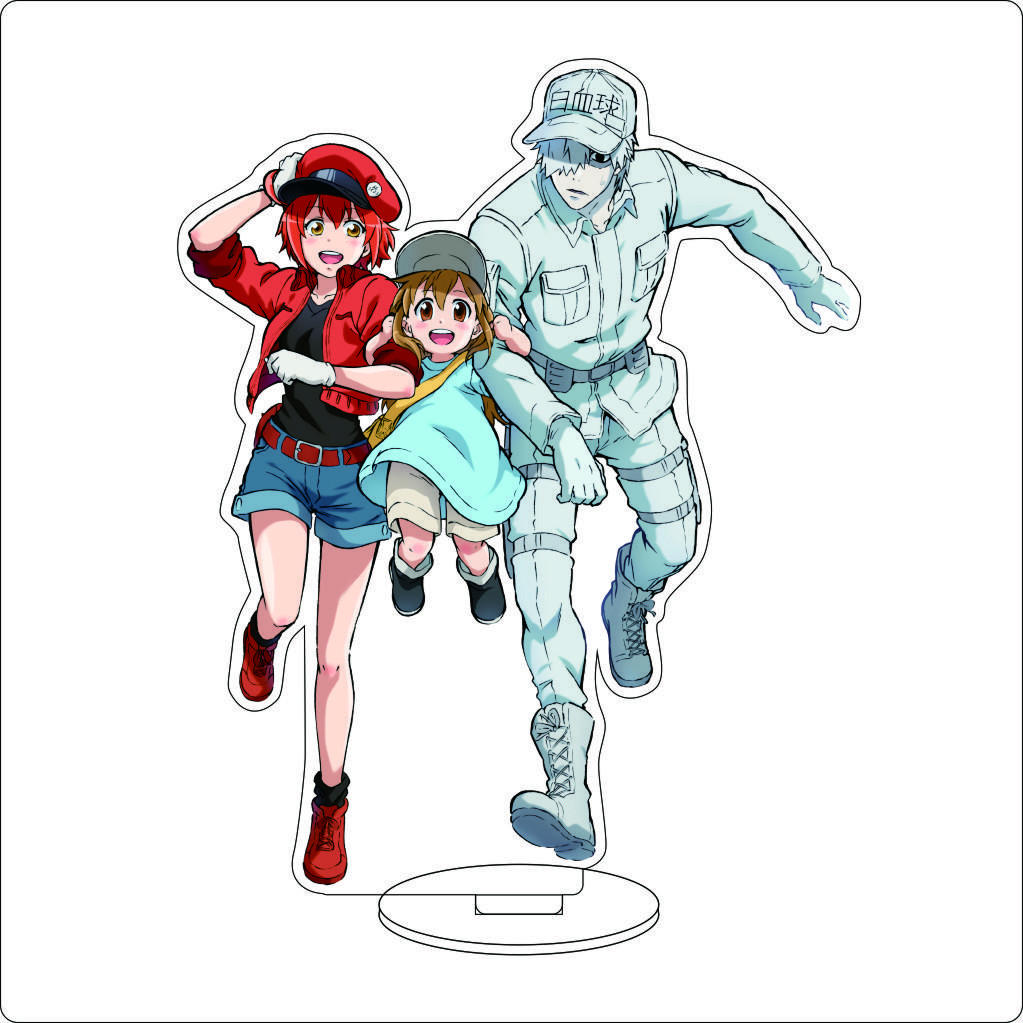 16CM Anime Cells At Work Cosplay Acrylic Stand Ornaments Macrophages Platelet Red Blood Cell Leukocyte Figure Stand Gifts