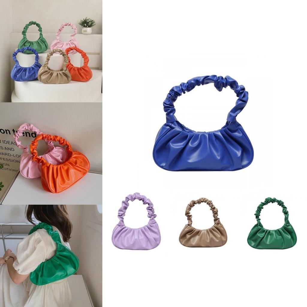 Stylish Korean Cloud Purse 2022 Pu Wrinkled Bag For Women Casual Shoulder