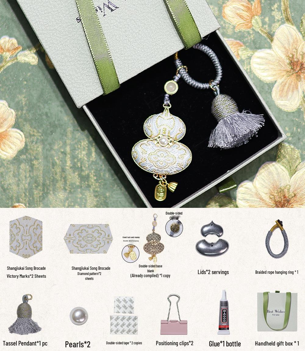 

True Song Double-Sided Brocade Gourd Pendant DIY Kit for Team Building or Birthday Gifts