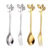 Fork/Spoon Stainless Steel Flatware with Long Handles Rust-Resistant Dessert Utensils for Home Kitchen Restaurant