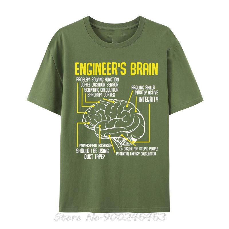 Engineer Is Brain Funny Engineering Games Process T-Shirts Birthday Tops Cotton T Shirt Oversized Unisex Tshirt Men's Clothing