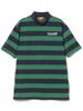 Beams Golf Men's Orange Label Pique Striped Mock Neck Shirt, Green, Size L, 82030196444