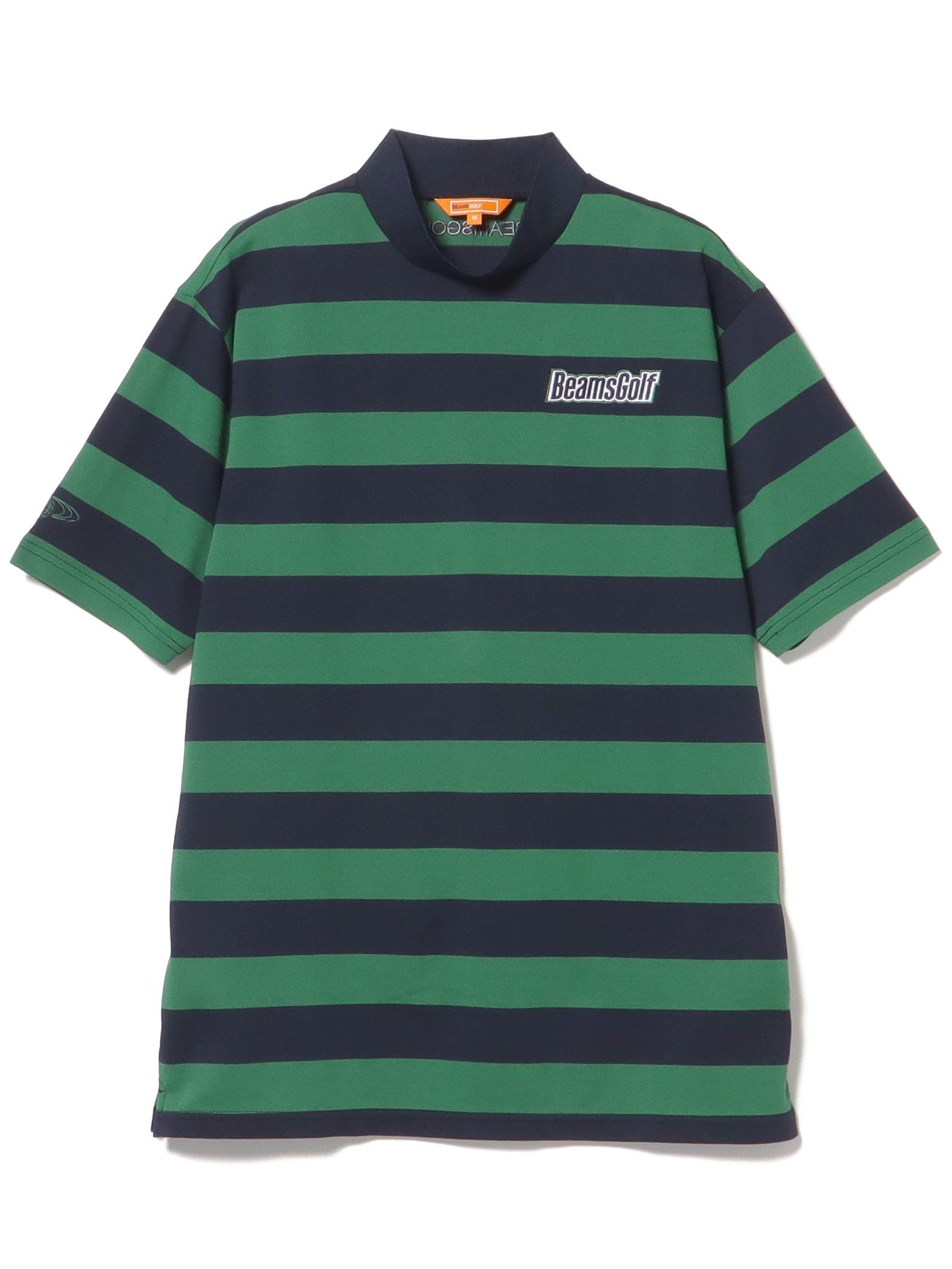

Beams Golf Мужская рубашка поло с полосками и воротником-стойкой, оранжевая этикетка, зеленая, размер L, 82030196444