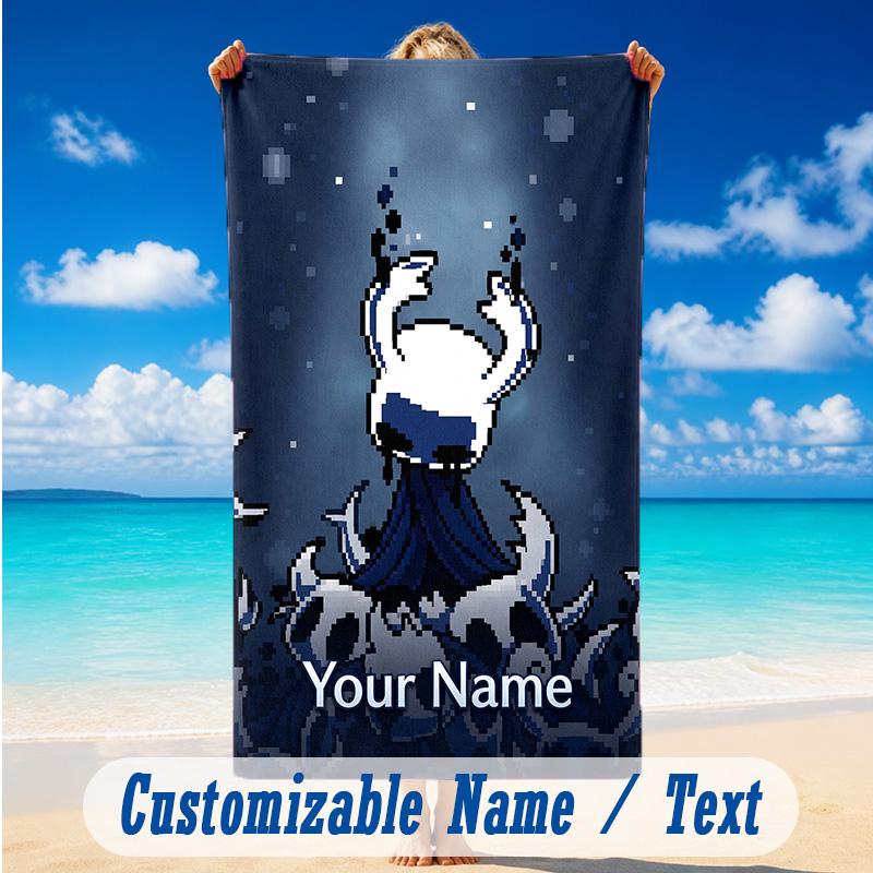 Beach Towel Custom Name Text, Quick Dry Large Towel For Beach HomeHollow Knight