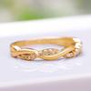 Huitan Thin Twist Ring for Women with Dazzling CZ Exquisite Female Finger Accessories Daily Wear Wedding Bands Statement Jewelry