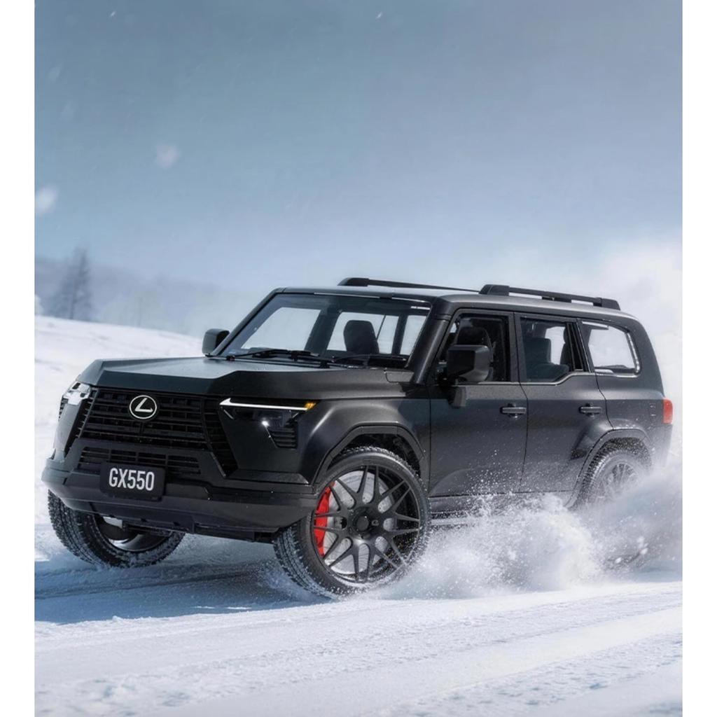 Modellino Auto Giocattolo in Lega pressofusa SUV Lexus GX550 Scala 1/24 Suono e Luci Pull Back Giocattolo per Bambini Collezionabili Regalo di Compleanno