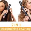 2 In 1 Hair Straightener And Curling Flat Iron Ceramic Ionic Big Wave Fast Heating Curler Household