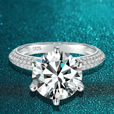 Obrączki ślubne z 5 karatowego Moissanite dla kobiet 925 srebro Eternity 18-karatowe białe złoto pozłacane obrączka zaręczynowa biżuteria