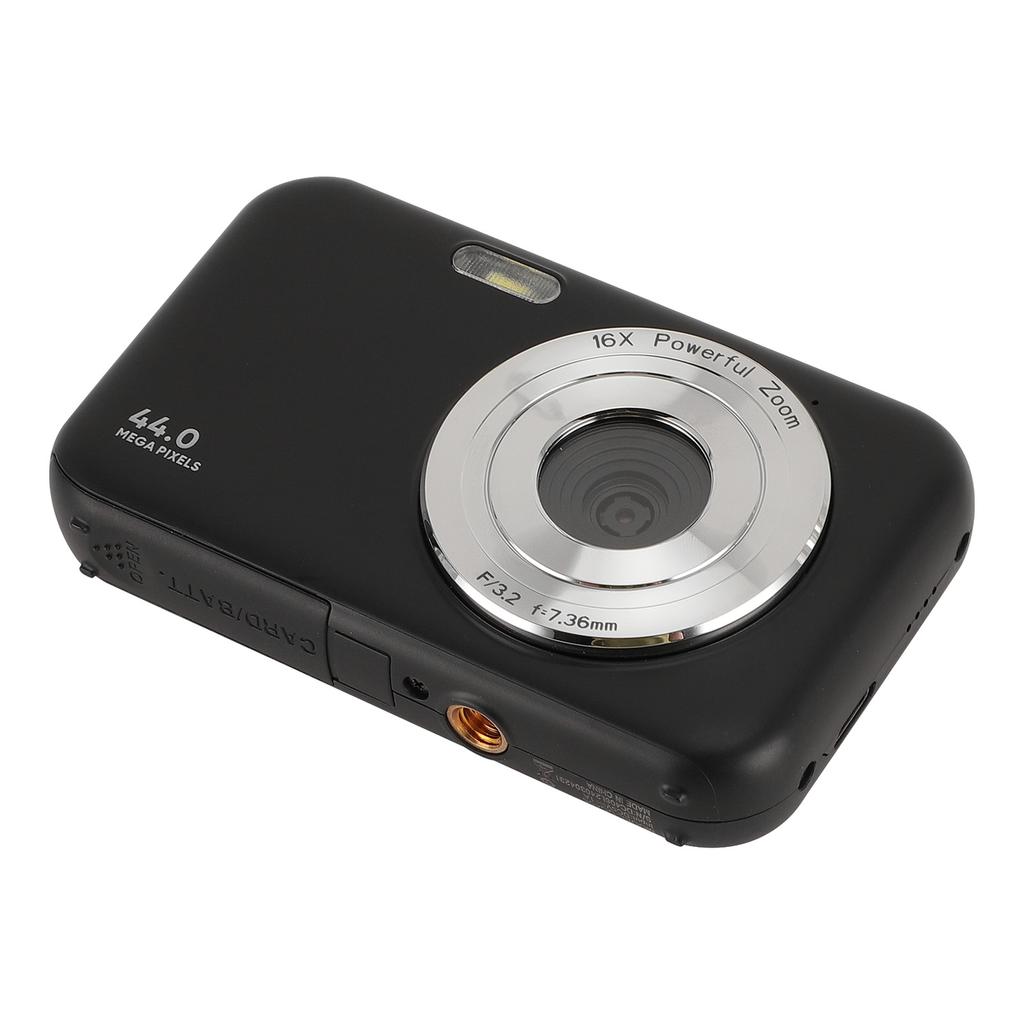 Digital Camera 1080P 2.4 Inch 44MP 16X Zoom Multifunctional Compact Travel Video Camera Black