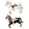 Fashion Forward Horse Brooch Secure Fastener Design Lightweight Zinc Alloy Chest Accessory For Multiple Clothes