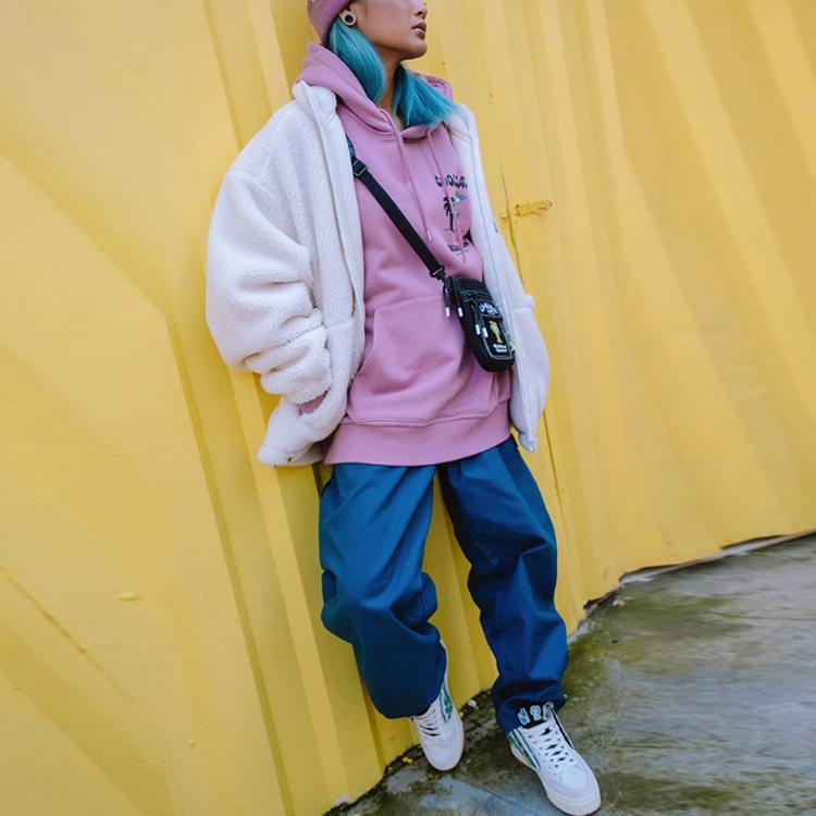 Li Ning X Steven Harrington Collaboration Solid Color Straight Loose Casual Pants Men bottoms Blue AKXR611-1