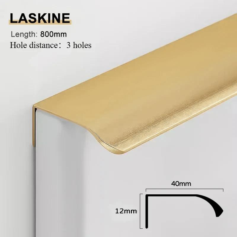 Gold Black Hidden Handles Long Kitchen Cabinet Pulls Drawer Knobs Aluminum Alloy Furniture Handles Cupboard Pulls Wardrobe Pulls