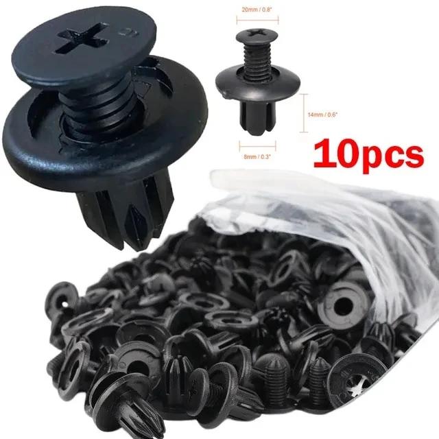 Universal Car Hole Plastic Rivets Fastener Push Clip Black Bumper Door Trim Panel Retainer Fastener Clip Car Accessories