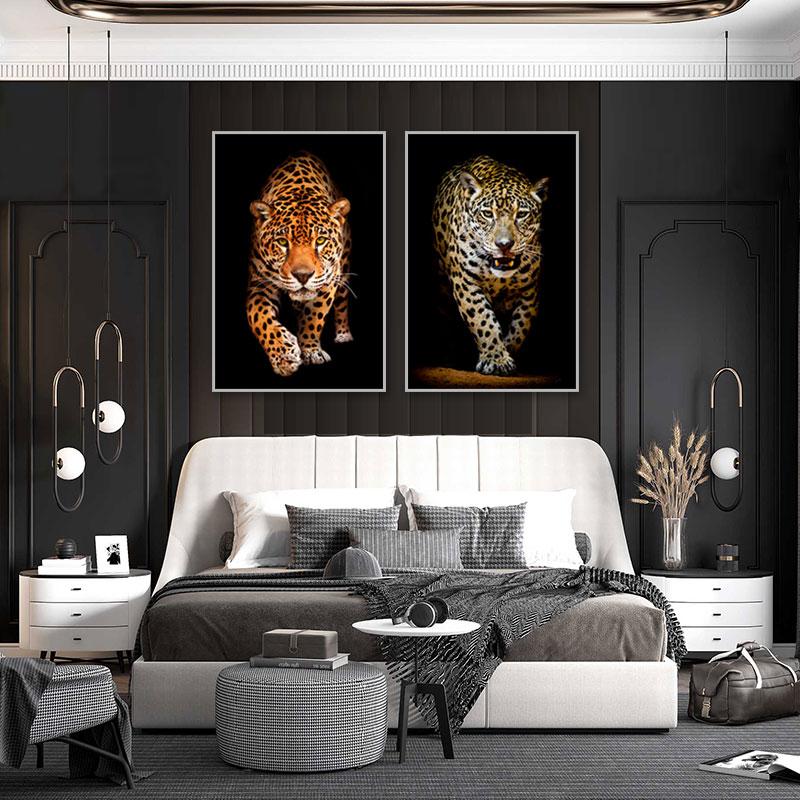 Chůze Leopard Plakáty Tisky Plátno Malba Divoká Zvířata HD Obrázky Nástěnné Umění Panter Dekorace Obraz Pro Dekoraci Obývacího Pokoje