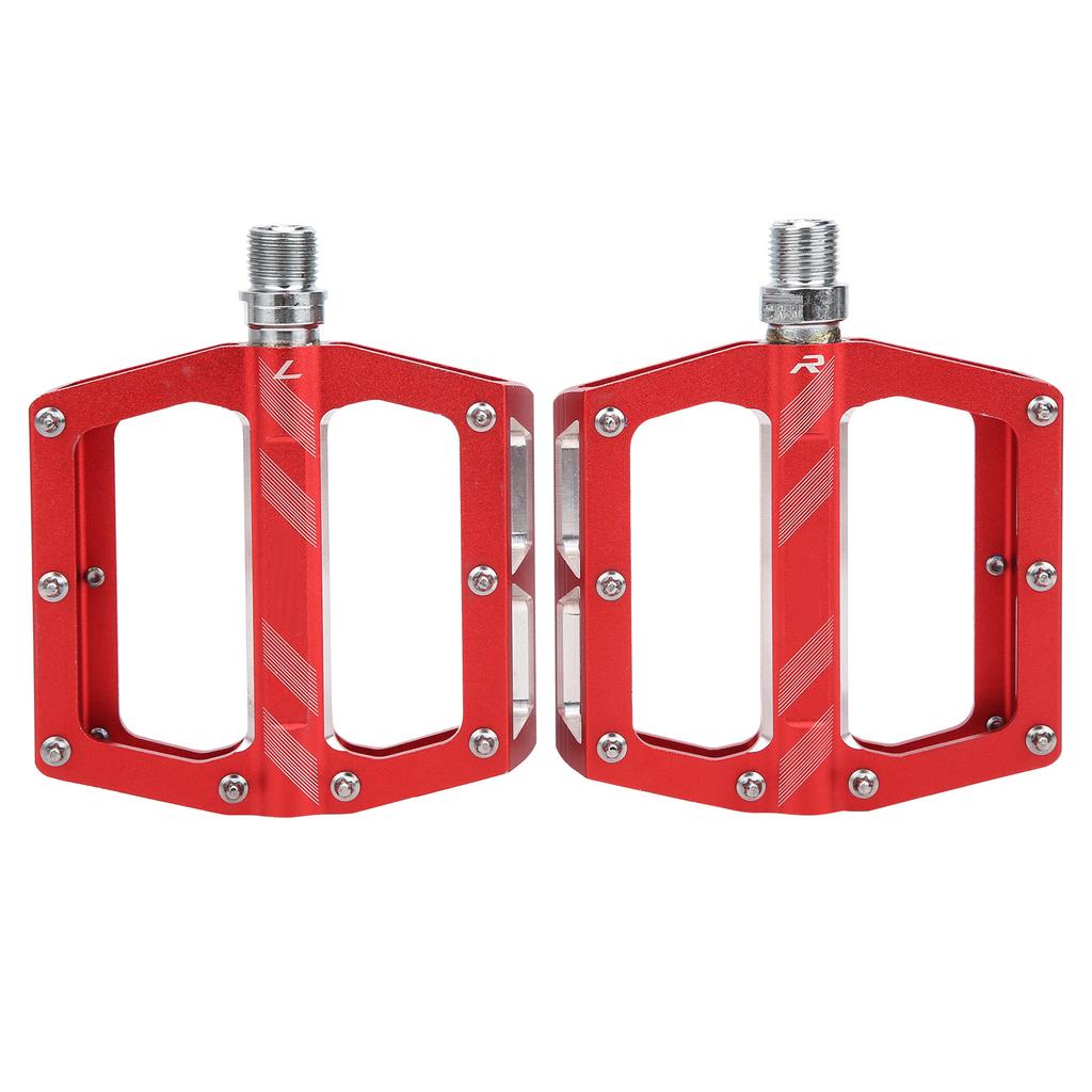Mountain Bike Aluminum Alloy Bearings Pedal Road Cycling Flat Pedal Bike Bicycle Adapter PartsRed