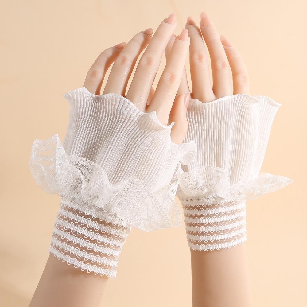 

Detachable Fake Cuff Multilayer Ruffle Lace Cuff New Sweater Cuffs белый