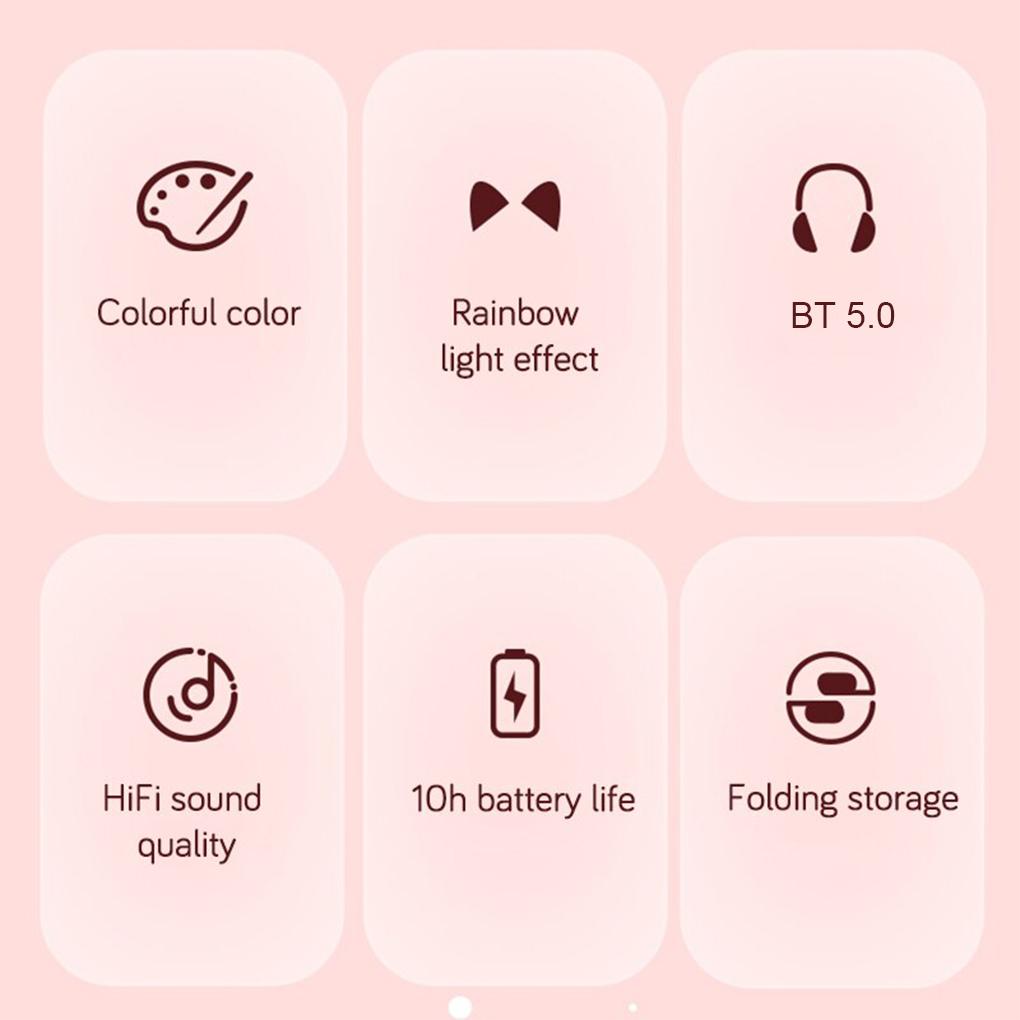 Glow Headset Wireless Earstud Gaming Supplies Fine Workmanship Multicolored Cute Looking Sweet Gift Noise Reduction