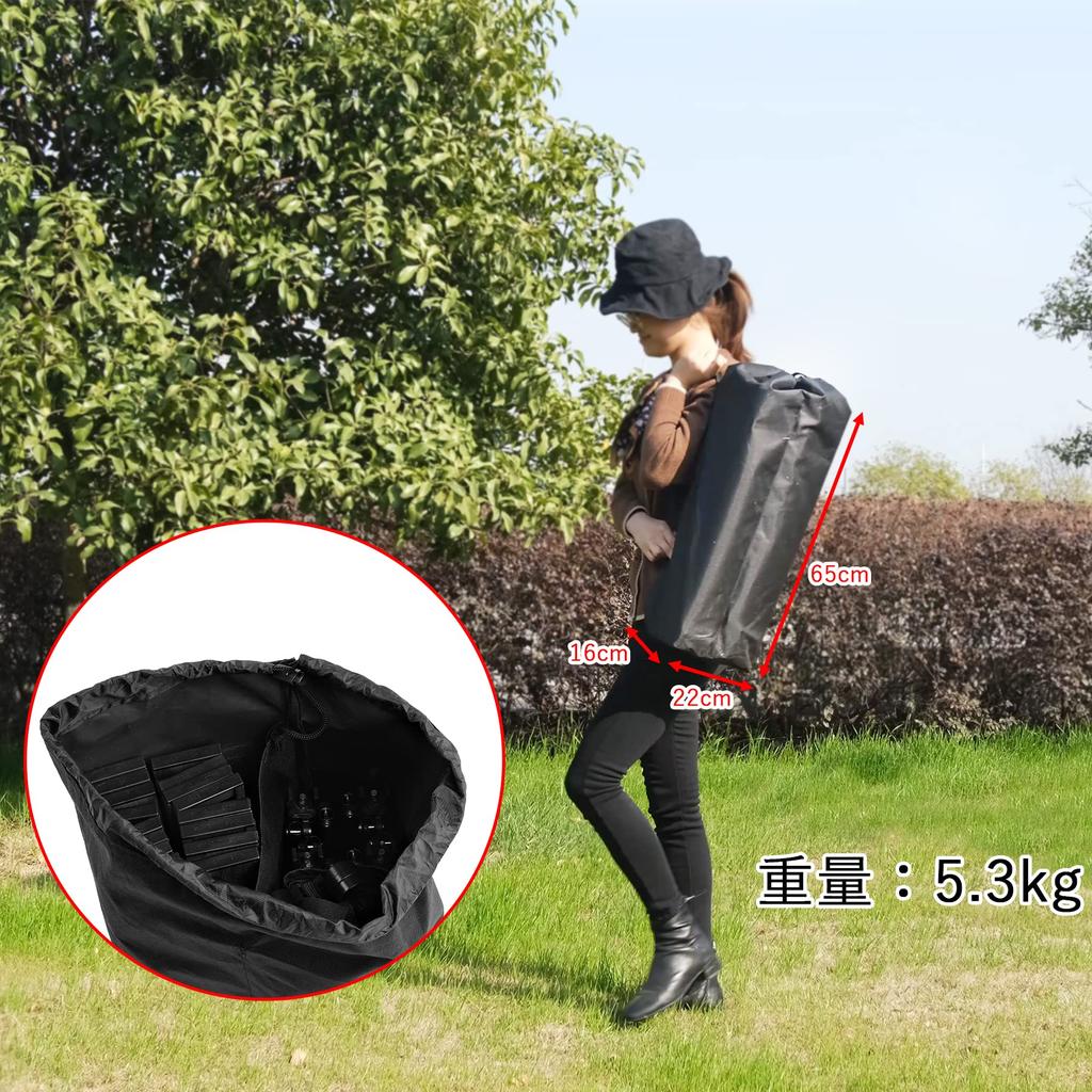 HONGBEI Roll Table Outdoor Cap Aluminum Folding Lightweight Portable Easy Assembly Storage Bag Included Load Capacity 50kg Pattern Black/Bamboo