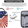Vintage American Flag Lunch Box Reusable Insulated Lunch Bag Thermal Cooler Tote for Boys Girls School Picnic Travel Hiking
