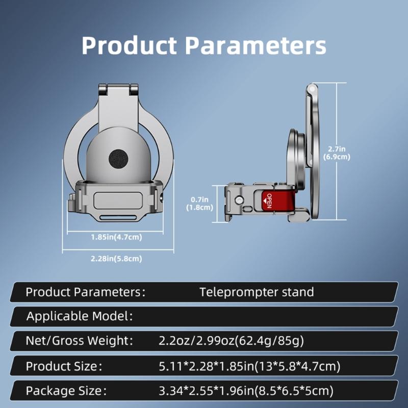 Adjustable Magnetic Stand for Pocket 3 with Quick Fixation and Expansion Adapter for Shootings