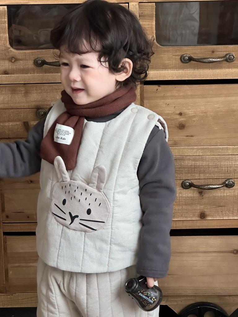 Baby cotton vest set thickened autumn and winter children's clothing boys fleece bottoming shirt