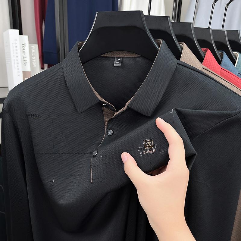 Men'S Polo Shirt, Spring And Autumn Styles, Long Sleeved Polo Shirt, Fashionable, Loose And Versatile, Casual Men'S T-Shirt