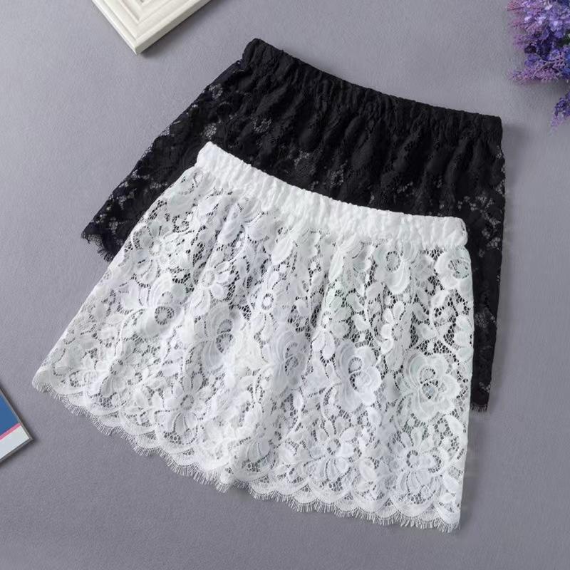 Cămașă din dantelă florală cu gene pentru femei Extensor reglabil în straturi cu tiv fals fals mini-fustă inferioară Jumătate de alunecare