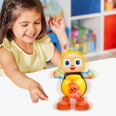 Elektrische singende und tanzende Biene mit Musik und LED-Licht – interaktives, wackelndes Bienenspielzeug für Kleinkinder, Jungen und Mädchen – pädagogisches Musikspielzeug mit Cartoon-Tiermotiv