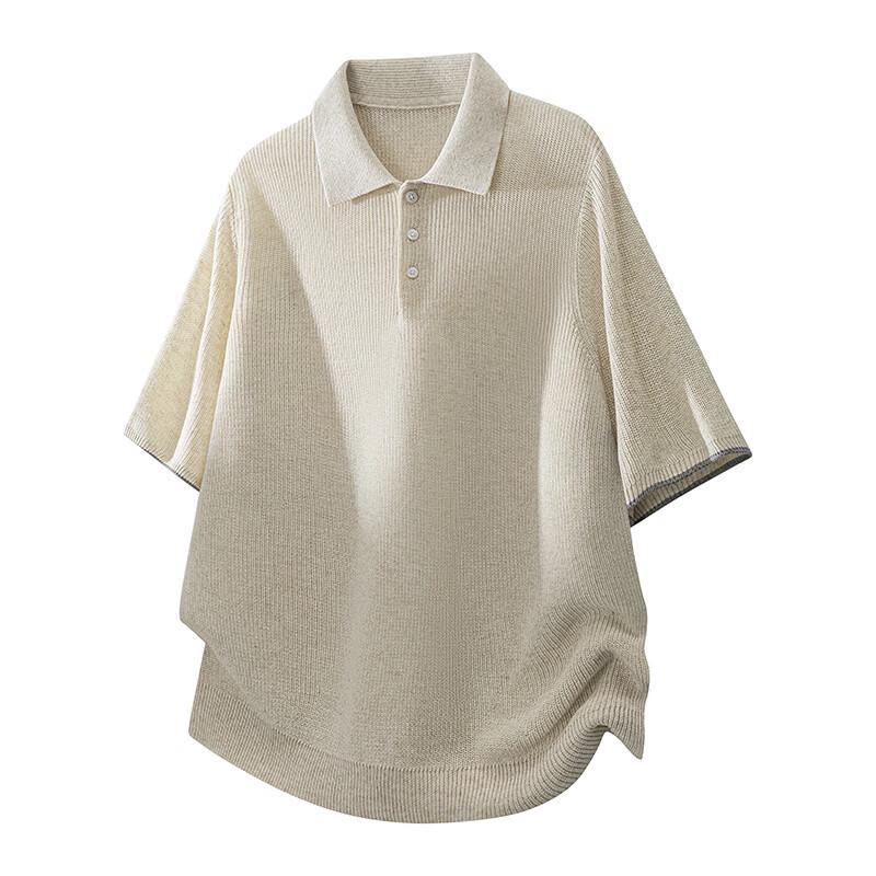 MMOPTOP Men's Linen Blend Knit Polo Shirt